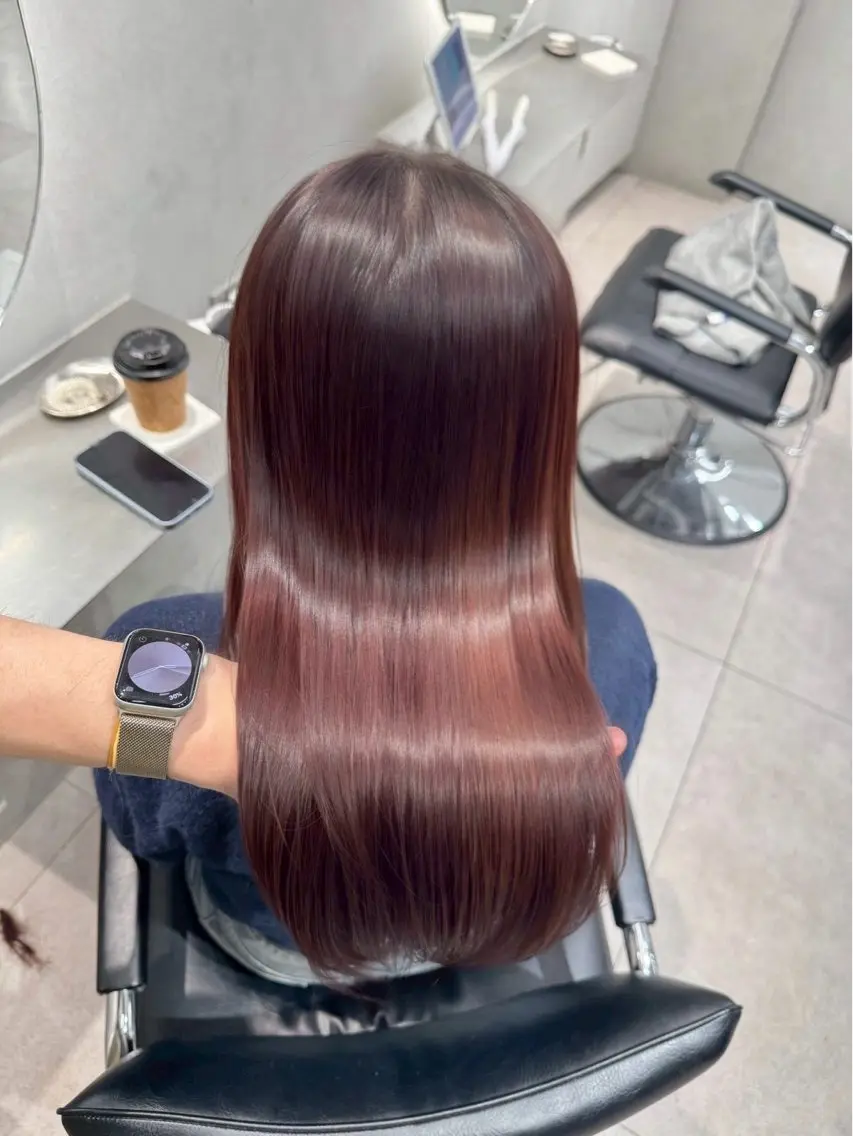 セミロング カラー 髪質改善 縮毛矯正 ヘアカラー 縮毛矯正 🎀表参道/透明感 カラー/花音🎀のヘアスタイル