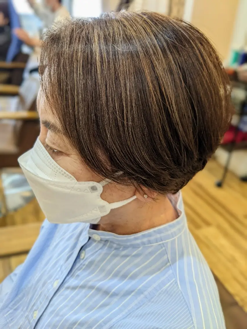 ショート ハイライト ヘアカラー 【泉中央】CLASS 中村のマツエク・マツパデザイン