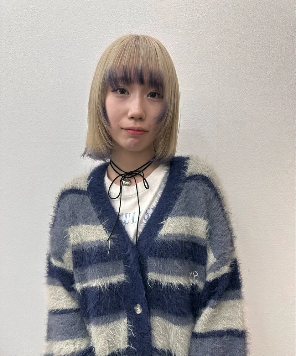 ミディアム カラー メンズカットパーマ/ ブリーチ高柳将太のヘアスタイル