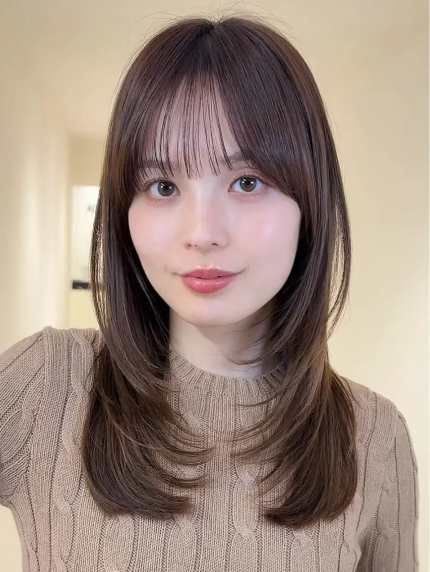 ミディアム カット ヘアカラー hiromu/ レイヤー/渋谷のヘアスタイル