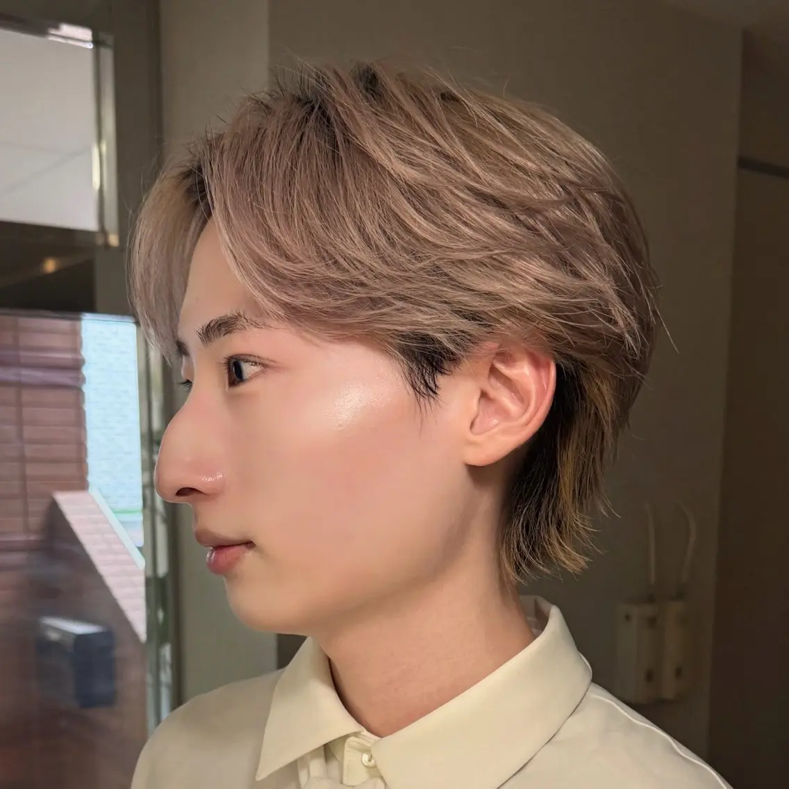 カラー メンズ センターパート ダウンパーマ フェザーパーマ メンズ韓国風 マッシュ カット センターパート特化/ メンズカット/ヒロキのヘアスタイル