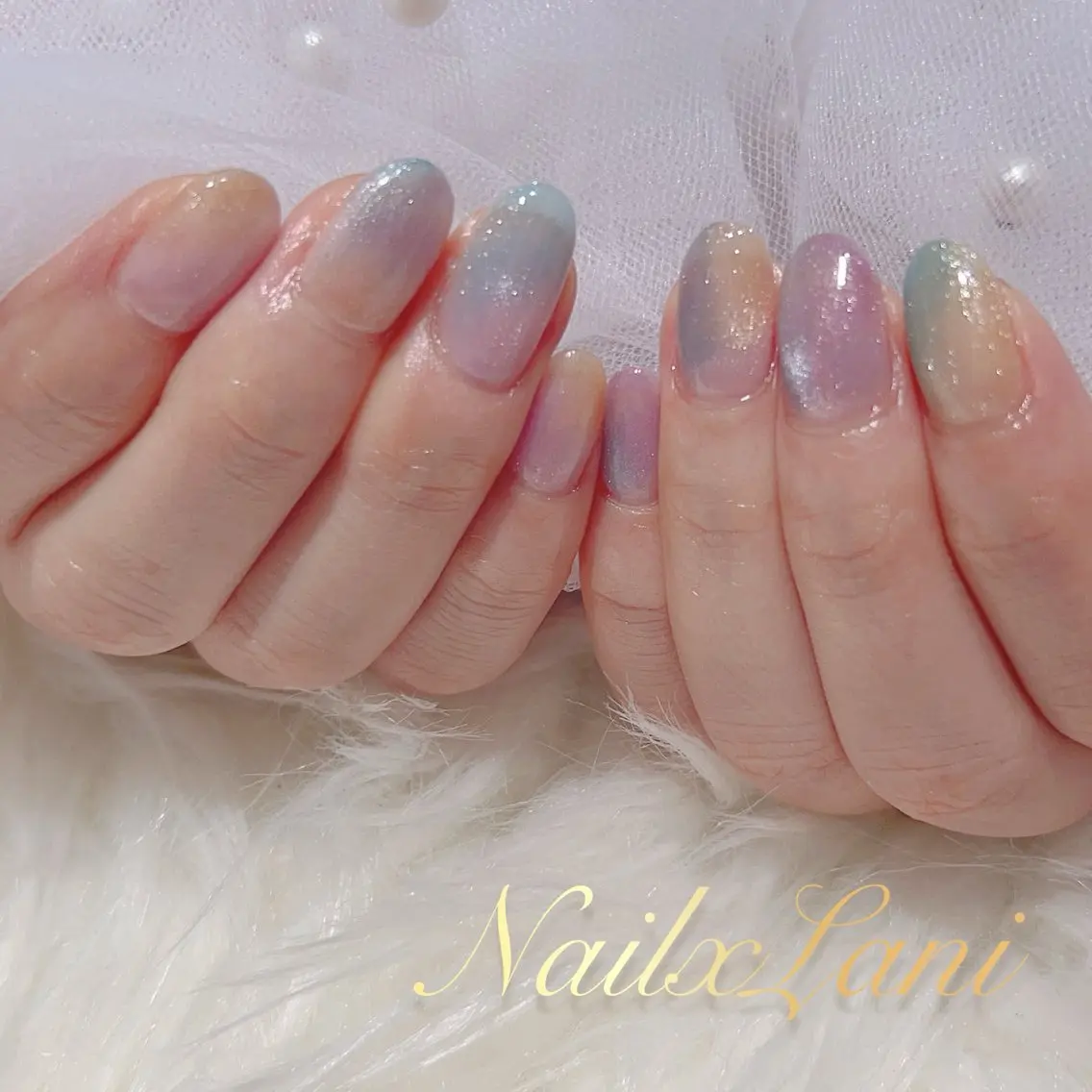 ネイル フットネイル ジェルネイル マグネットネイル パラジェル ネイルチップ Nail×Lani 深爪矯正対応◎のネイルデザイン