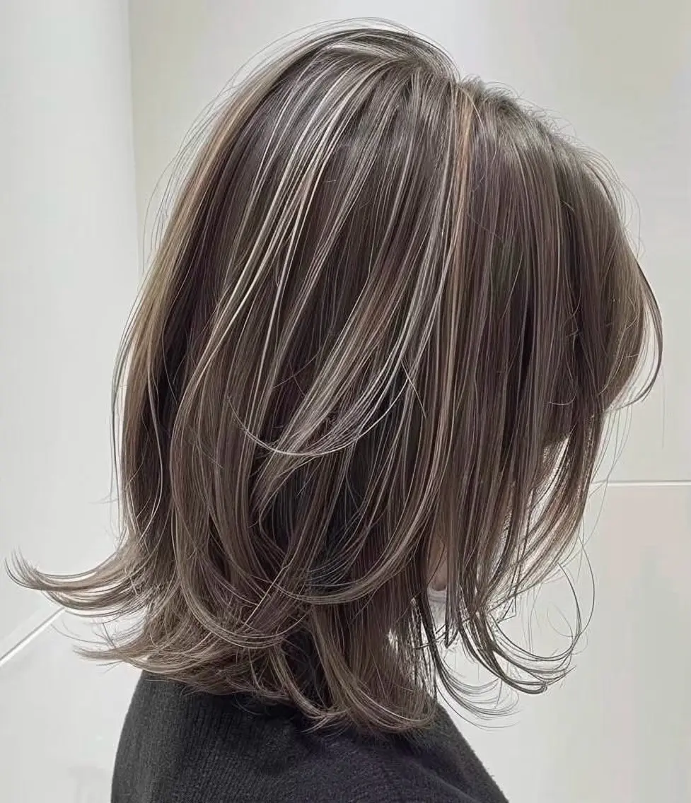 セミロング カラー 白髪率別白髪ぼかし /なおき/表参道のヘアスタイル