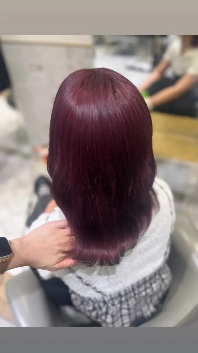 ミディアム カラー ラベンダーカラー ピンクカラー ピンクラベンダー 栄/透明感ツヤカラー /Kahoのヘアスタイル