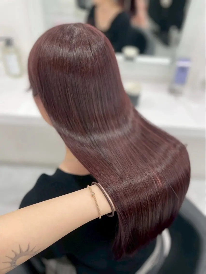 ロング カラー ヘアアレンジ 暖色・髪質改善🍒 吉武杏莉のヘアスタイル