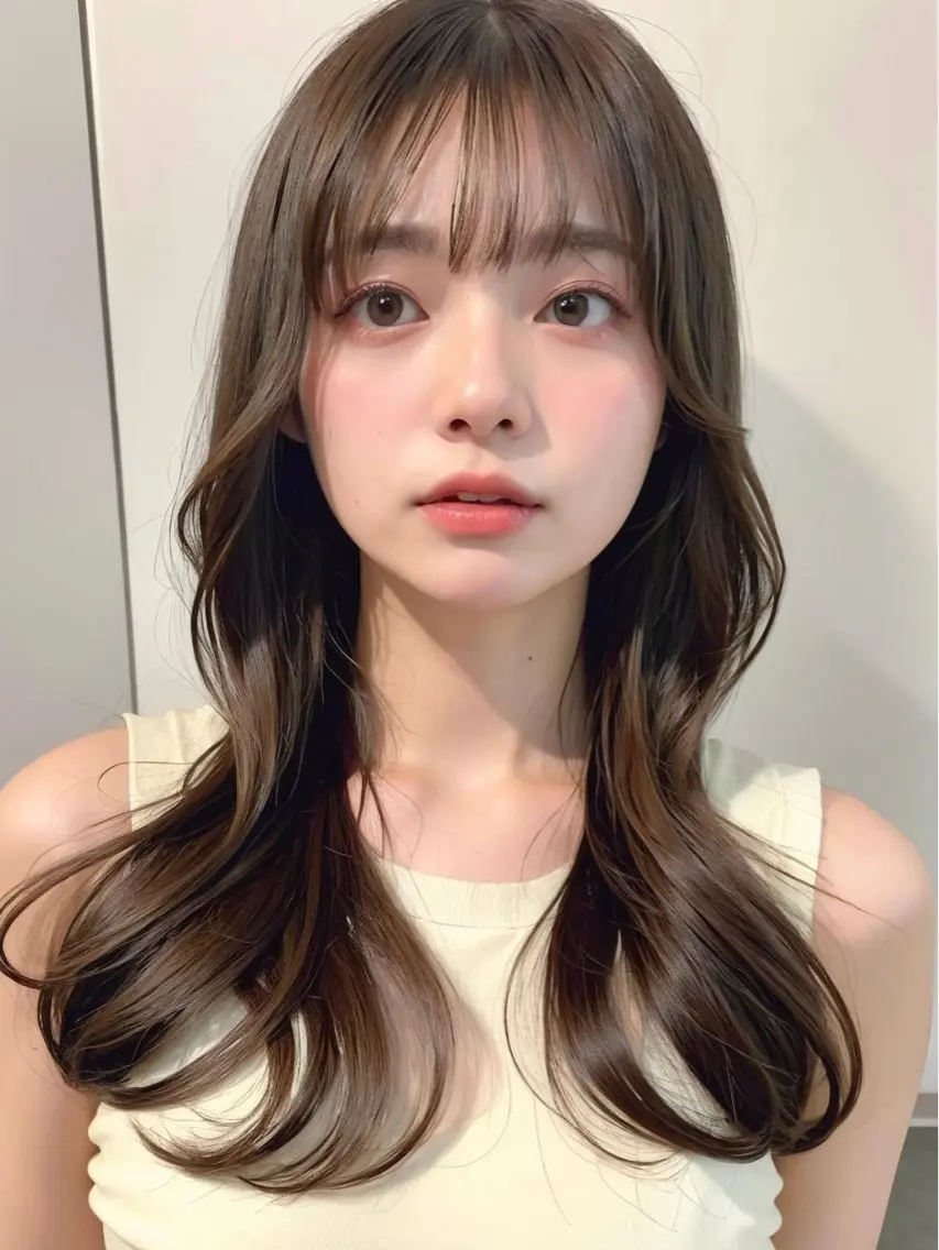 ロング ハイライト 髪質改善 韓国風ヘア レイヤーカット 縮毛矯正 カット トリートメント 髪質改善/レイヤー/ ショート/koshiのヘアスタイル