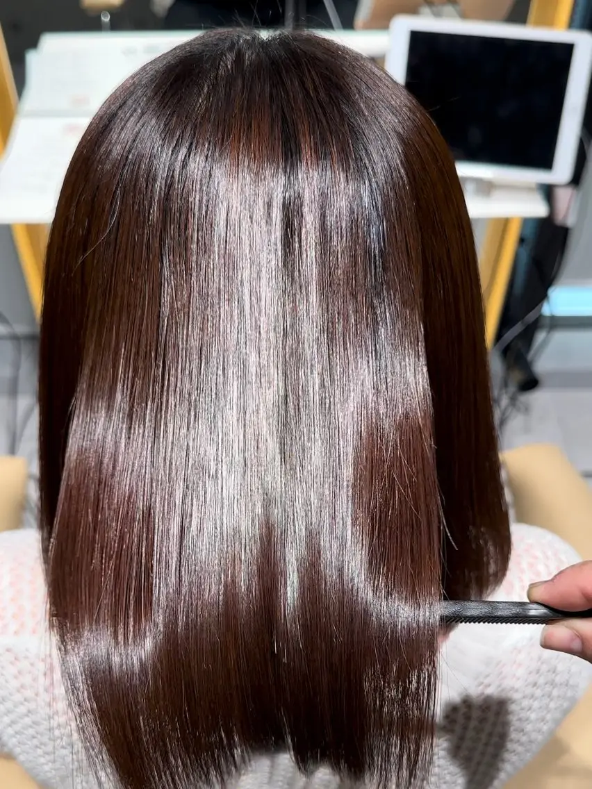 ミディアム カラー ヘアカラー トリートメント ✨髪質改善特化✨副 店長椎葉信乃介のヘアスタイル