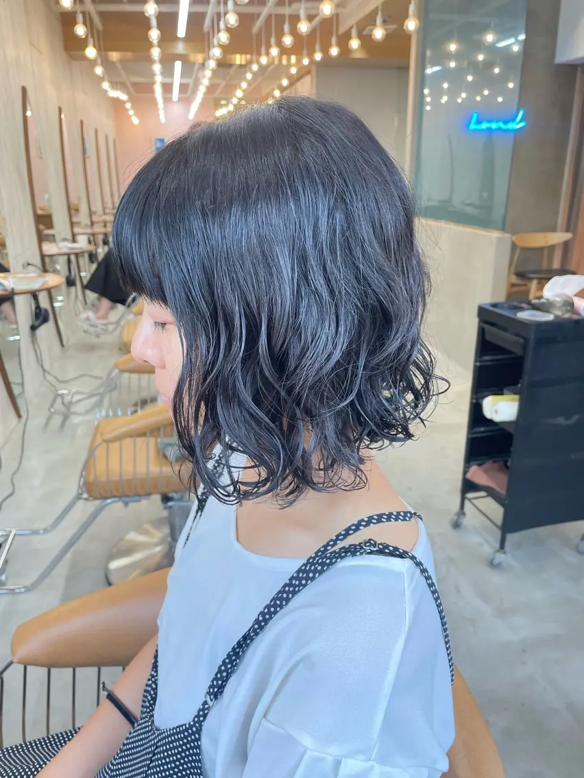 ミディアム カット パーマ オリーブベージュ/ボ ブ縮毛矯正たまき🧡のヘアスタイル