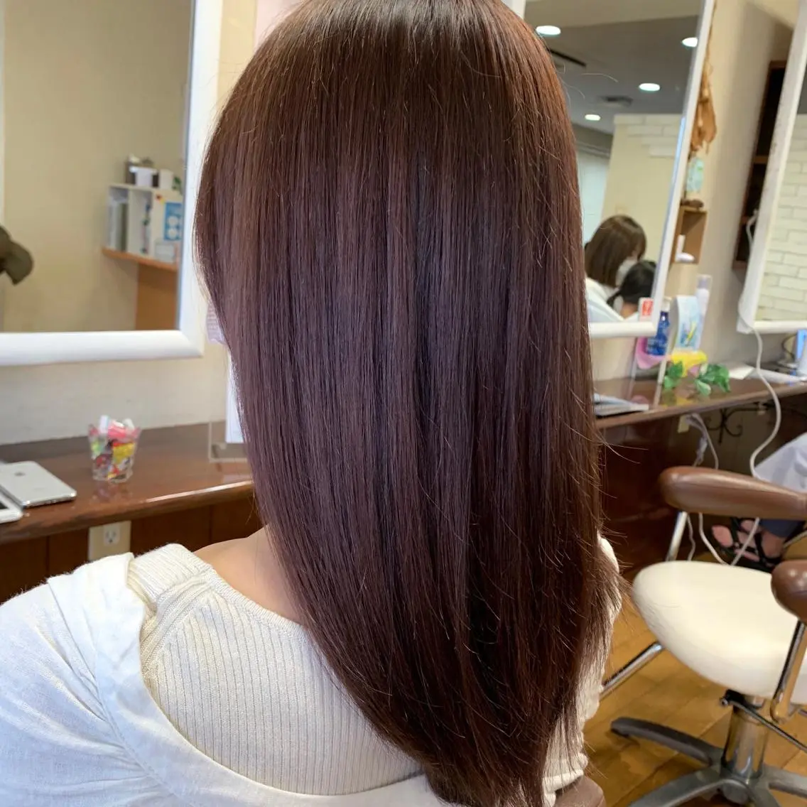 ロング カラー ブラウンカラー ラベンダーカラー パープルカラー ショート/似合わせ レイヤー/福岡聖容のヘアスタイル