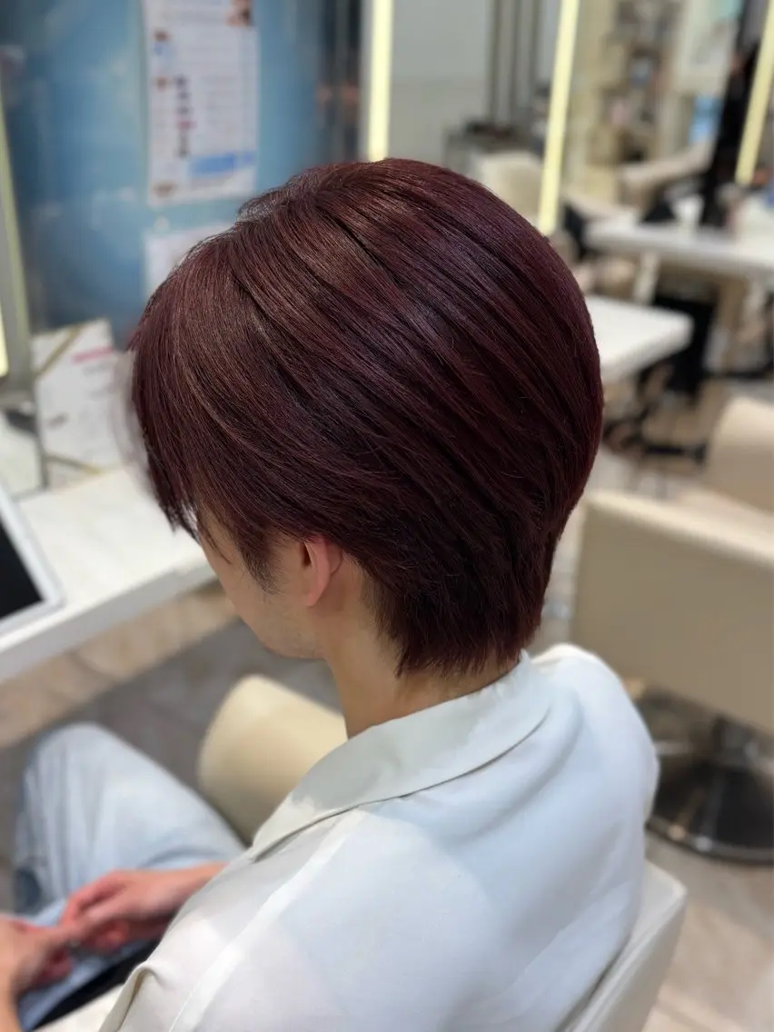 ショート カラー メンズ レッドカラー 髪質改善 カット ヘアカラー MIHO/透明感 カラー/似合わせ✂️のヘアスタイル