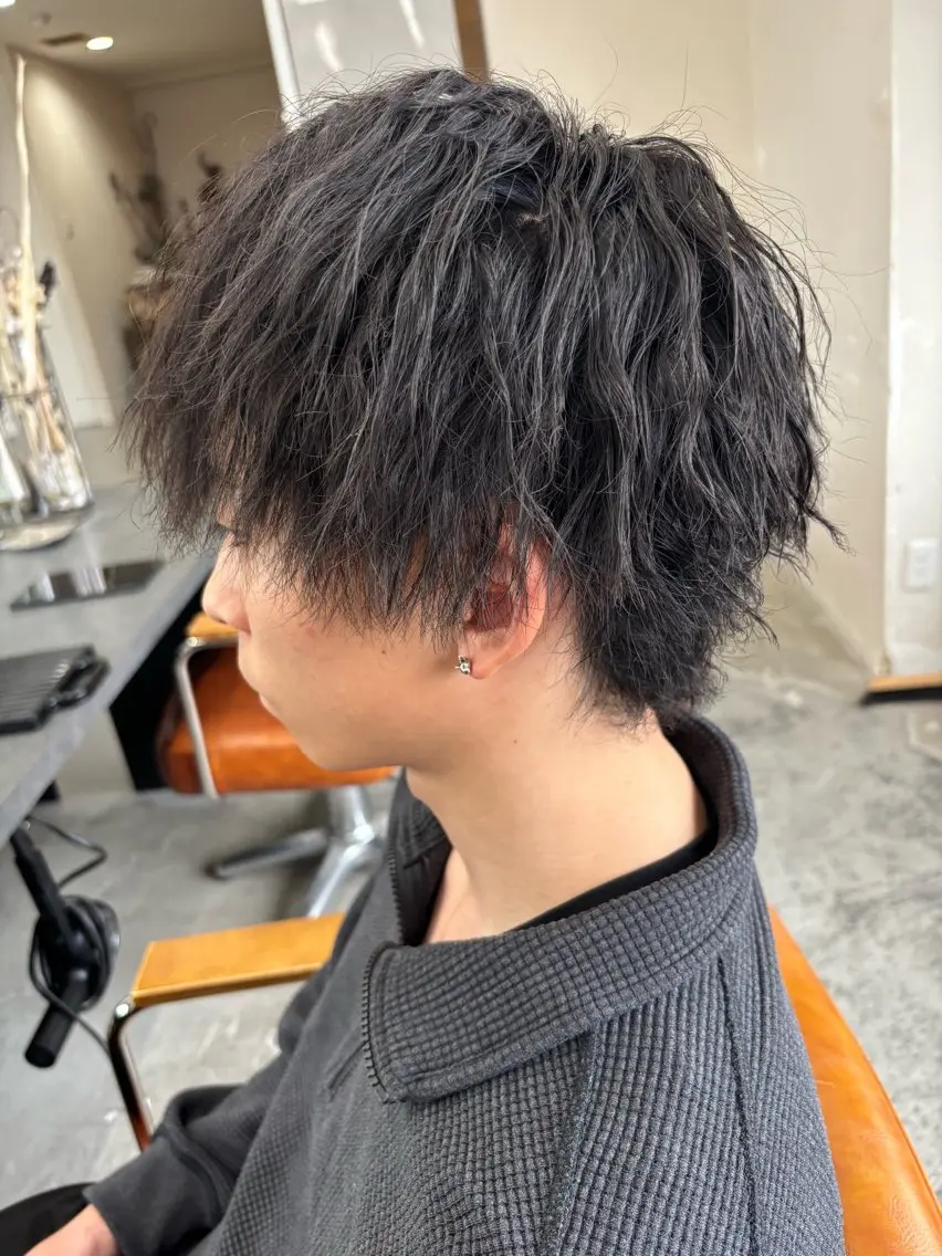 ショート メンズ カット パーマ nico麻生　長谷川 裕月のヘアスタイル