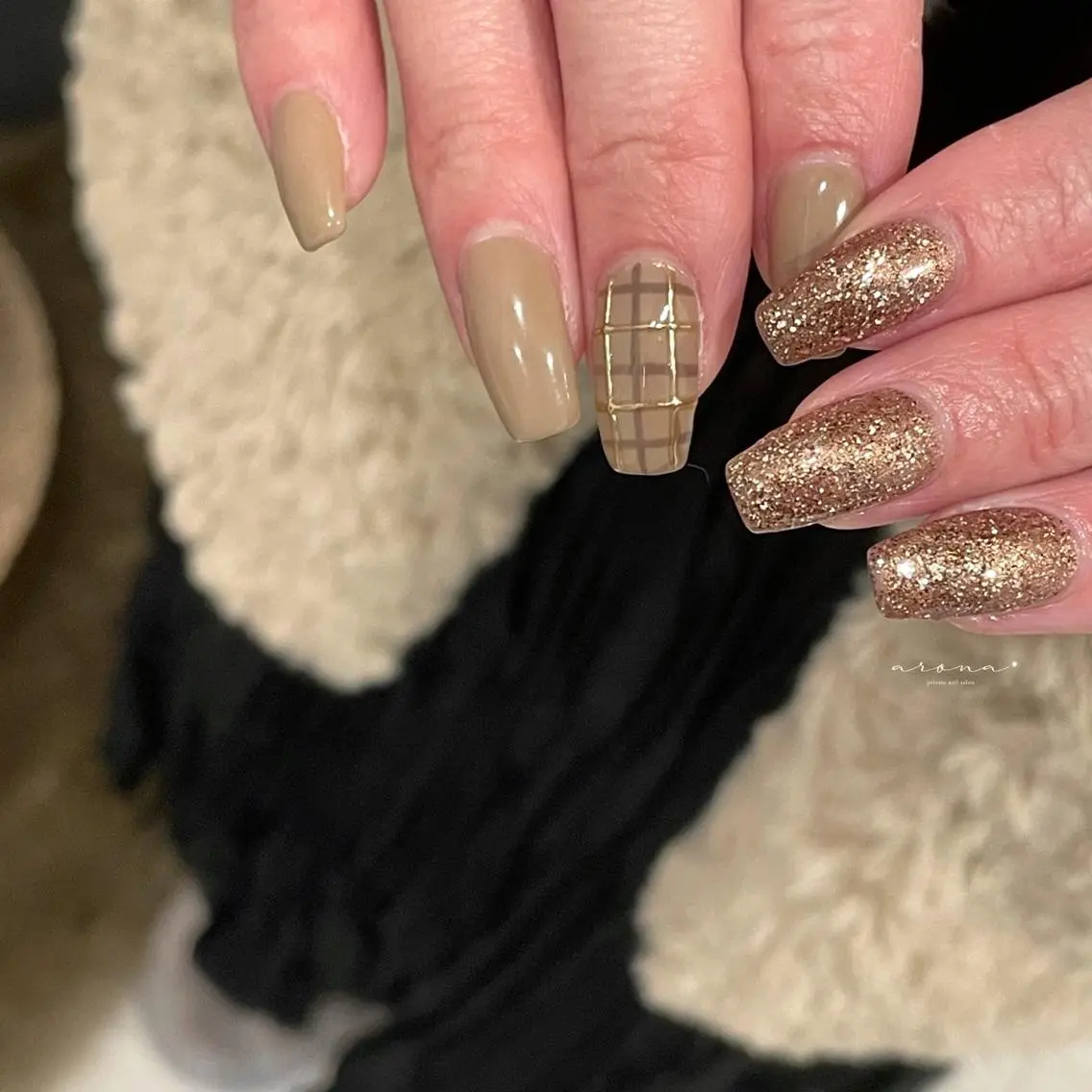 ネイル ブラウン ハンドネイル nail salon ✷aronaのネイルデザイン