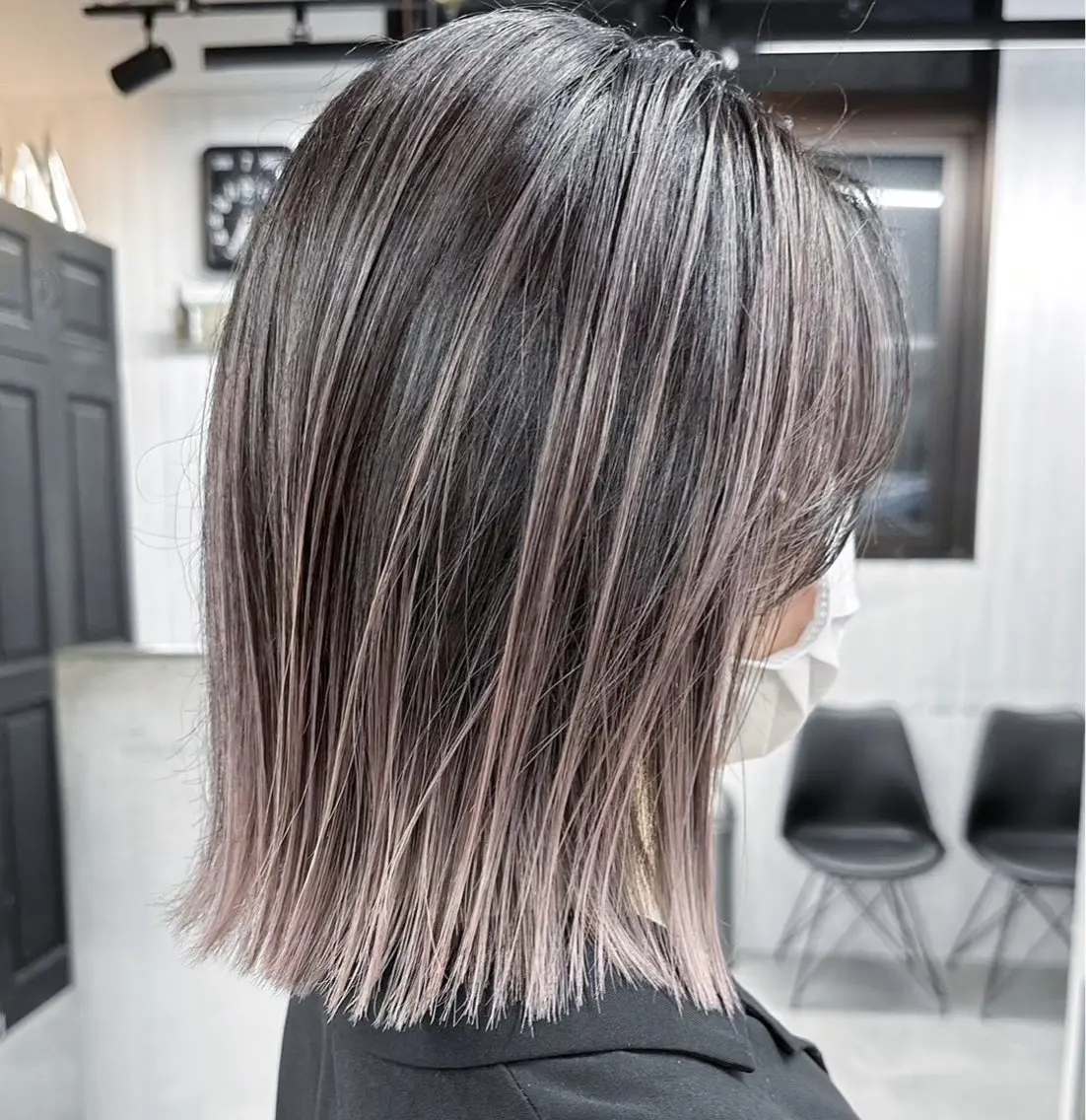 ミディアム カラー ベージュカラー ハイライトカラー ピンクカラー ピンクベージュ ホワイトベージュ RYOSUKE ハイトーンのヘアスタイル