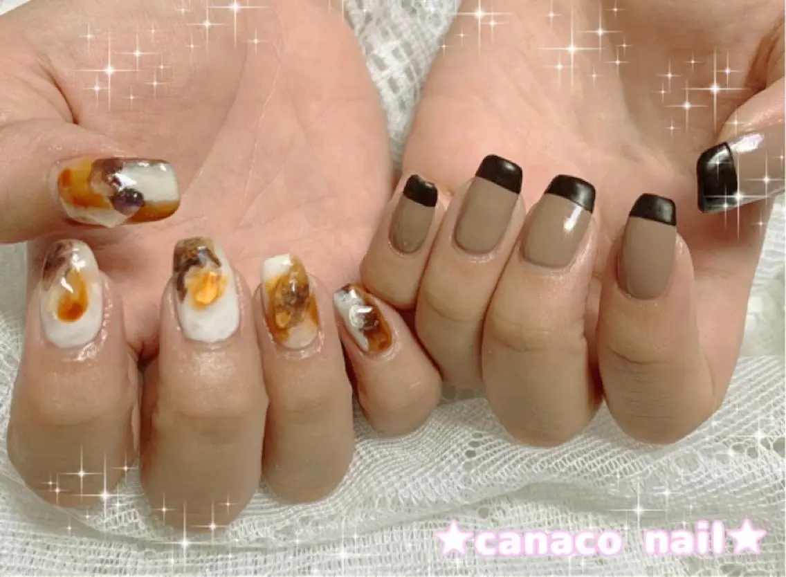 ネイル アートネイル べっ甲ネイル フレンチネイル ジェルネイル マットネイル ベテランネイル cnc  nailのネイルデザイン