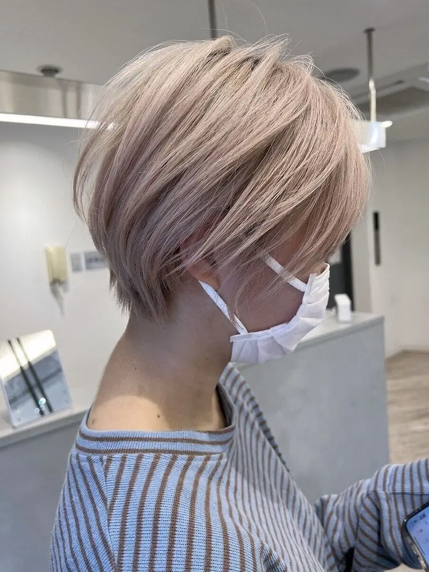 ショート 丸みショート ショートヘア ケアブリーチ🌟 ♢WATARU♢のヘアスタイル