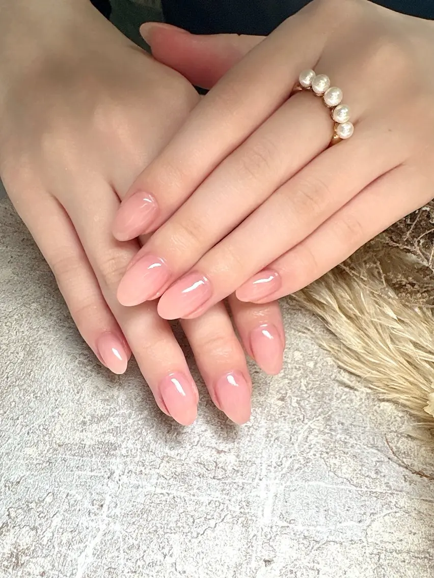 ネイル ジェルネイル 持ち込み ニュアンスネイル オフィスネイル ワンカラーネイル Pooky nailsのネイルデザイン