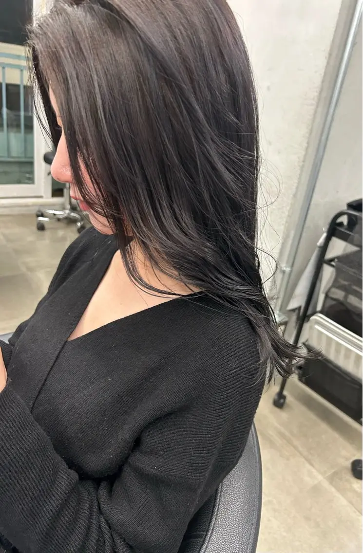 ロング カラー ラベンダーカラー シルバー #tag 田島 純奈のヘアスタイル