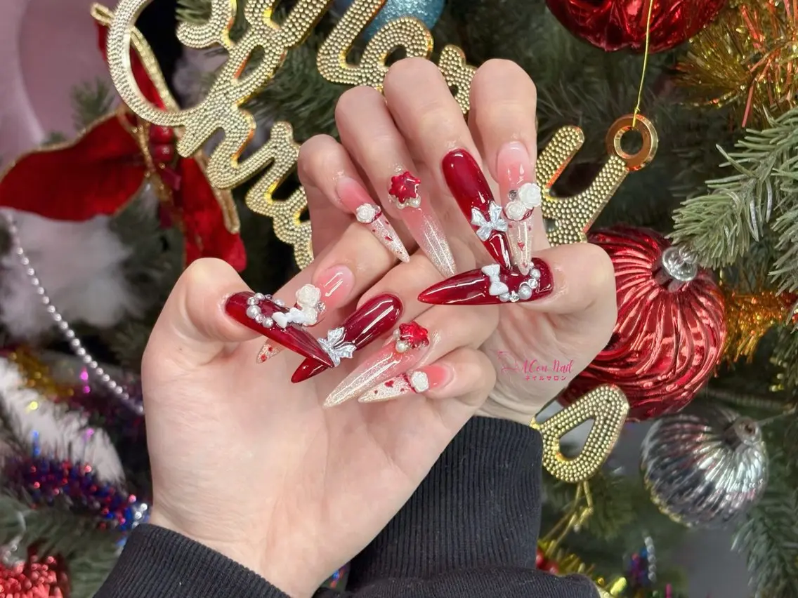 ネイル 桜ネイル 長さ出し フラワーネイル フレンチネイル ジェルネイル ハンドネイル ACon NailSalonのネイルデザイン