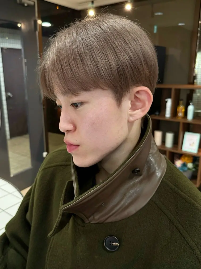 ショート カラー ベージュカラー ミルクティーベージュ 宮嶋 蓮のヘアスタイル