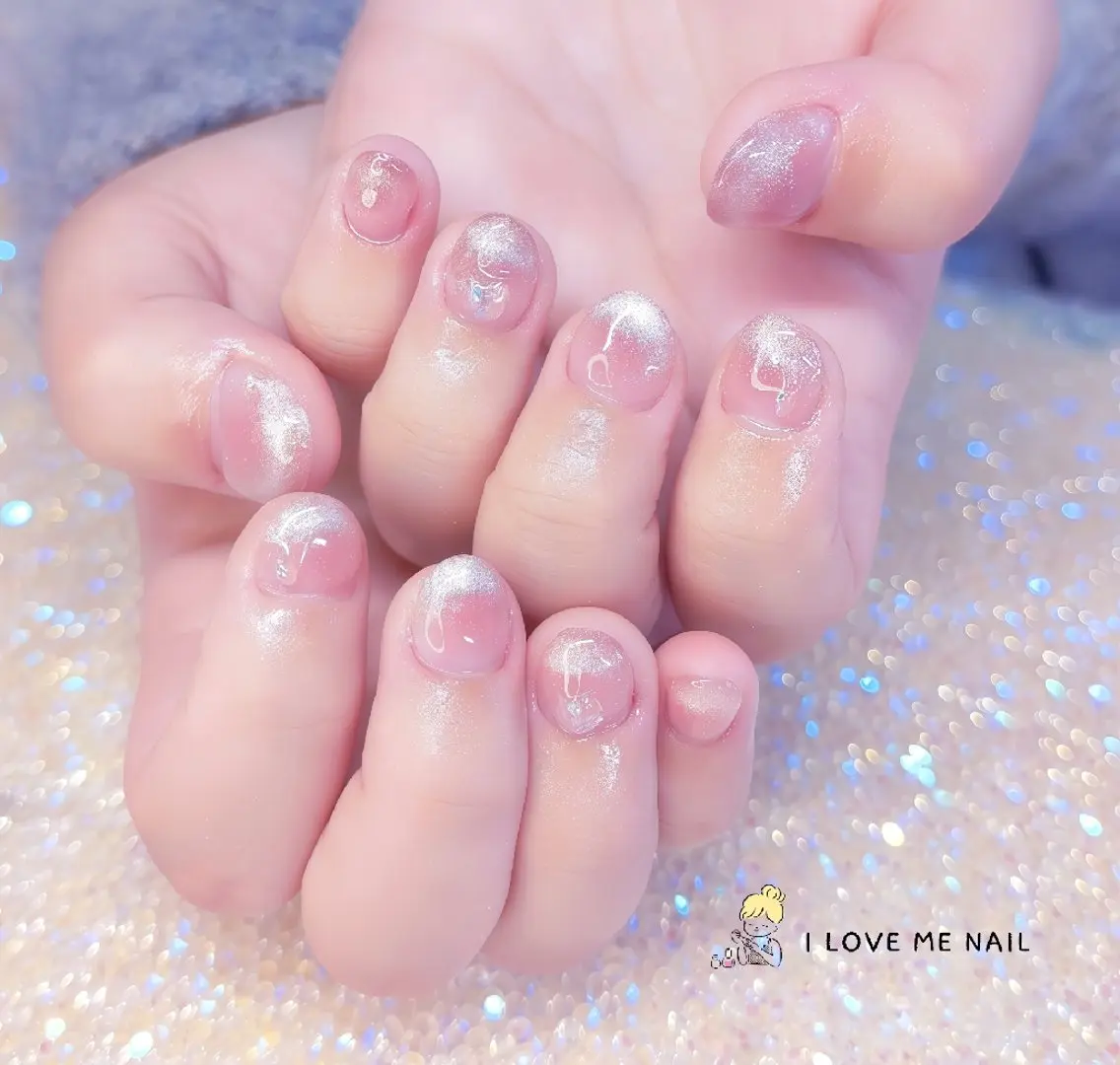 ネイル 長さ出し ジェルネイル 韓国ネイル マグネットネイル ニュアンスネイル I LOVE ME NAIL.｡.:*♡のネイルデザイン