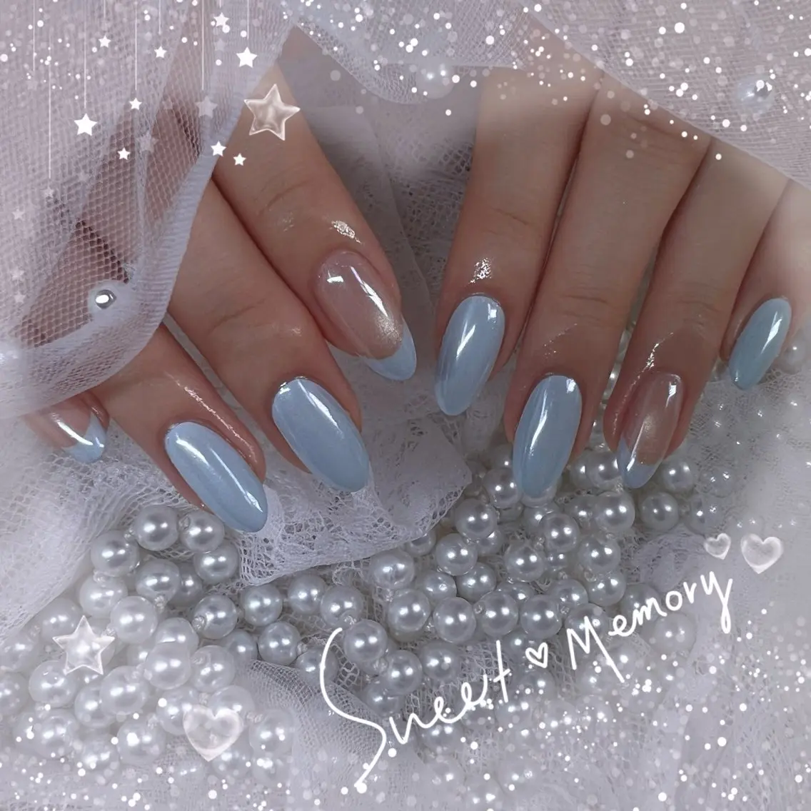 ネイル チークネイル フレンチネイル ガーリー ガラスフレンチ グラデーション ハンドネイル ハンドケア Chill Nailsalonのネイルデザイン