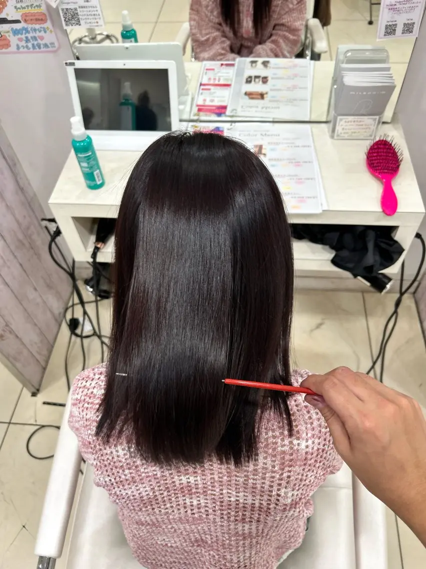 セミロング カット ヘアカラー トリートメント 【髪質改善カラー】 瀧田嵐士🇰🇷のヘアスタイル