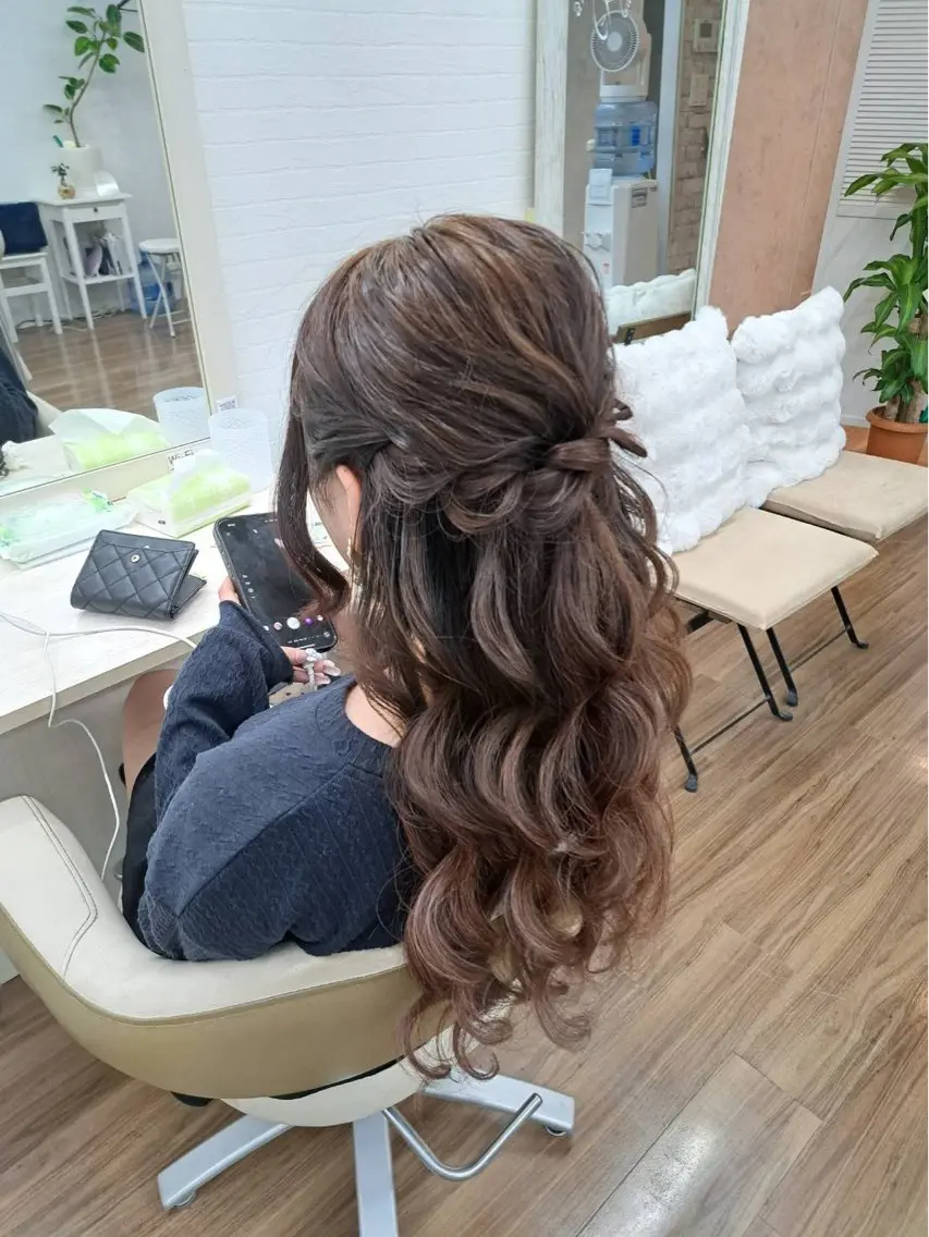 ヘアアレンジ 結婚式・ブライダル ヘアセット GLOSS 心斎橋 山上のヘアスタイル