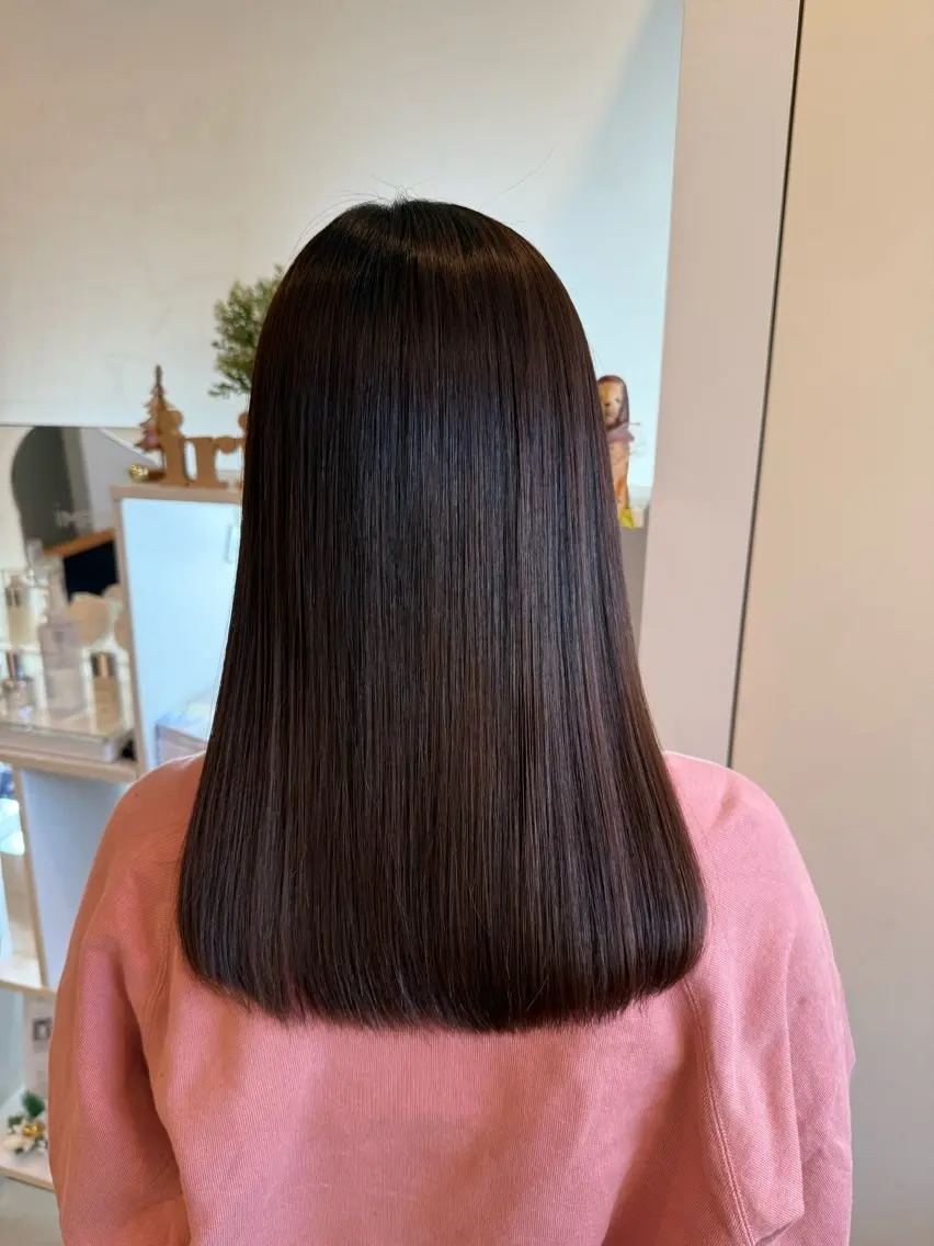 ロング カット 縮毛矯正 トリートメント 竹添 有梨沙のヘアスタイル