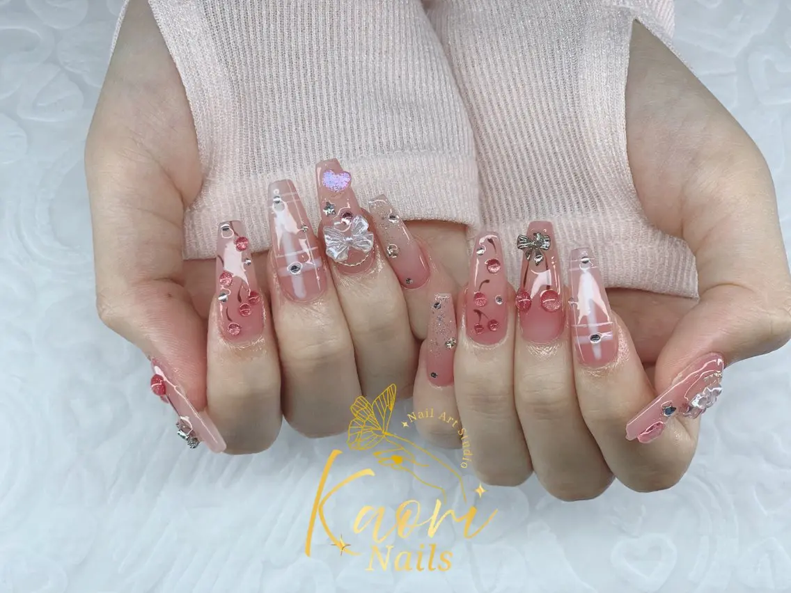 ネイル アートネイル フットネイル フレンチネイル ガーリー 韓国ネイル KAORI YUMIのネイルデザイン