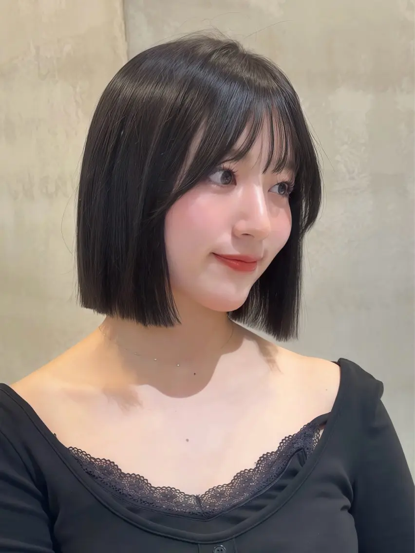 ミディアム けいし🐬ボブ 美髪縮毛矯正のヘアスタイル