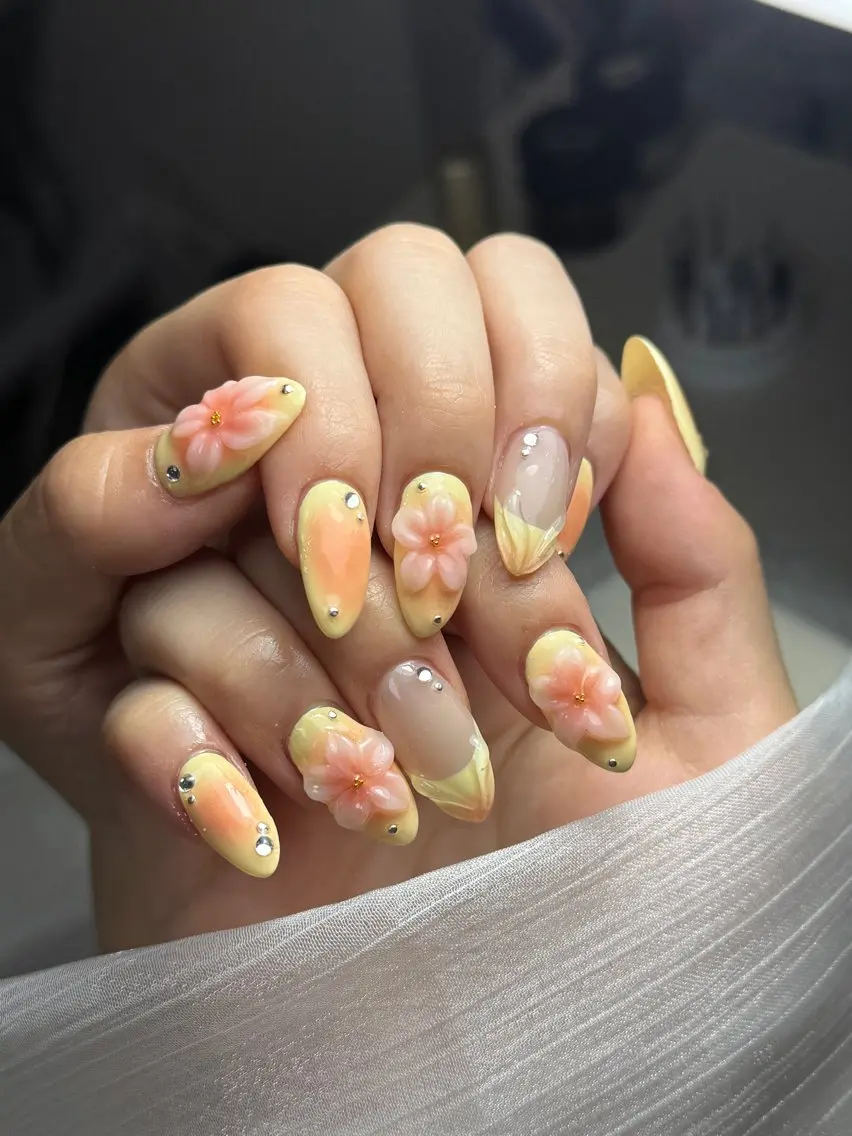 ネイル チークネイル フレンチネイル グラデーション 韓国ネイル マグネットネイル ハンドネイル Hana Nailのネイルデザイン