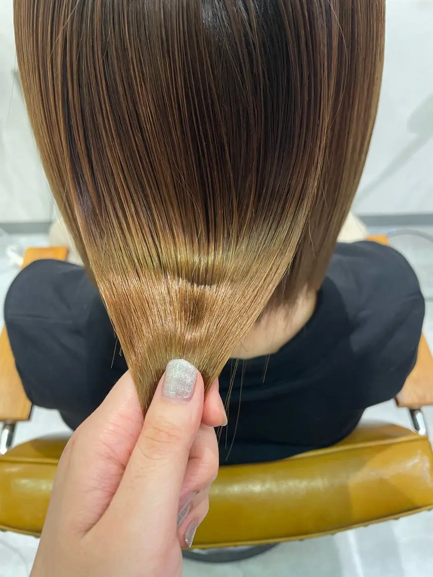 ミディアム 髪質改善 縮毛矯正 トリートメント 髪質改善アンジュール ひかりのヘアスタイル