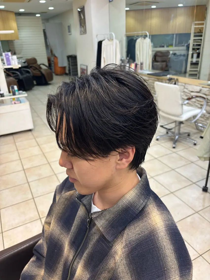 ショート メンズ センターパート カット トリートメント スパイキーショート/ メンズパーマ/関内涼のヘアスタイル