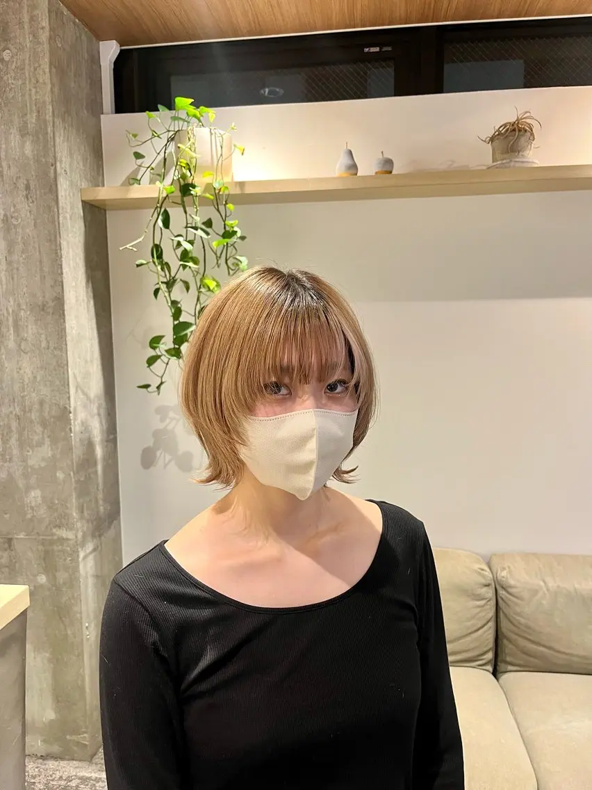 ショート メンズパーマ/ ハイトーン/タニザキのヘアスタイル