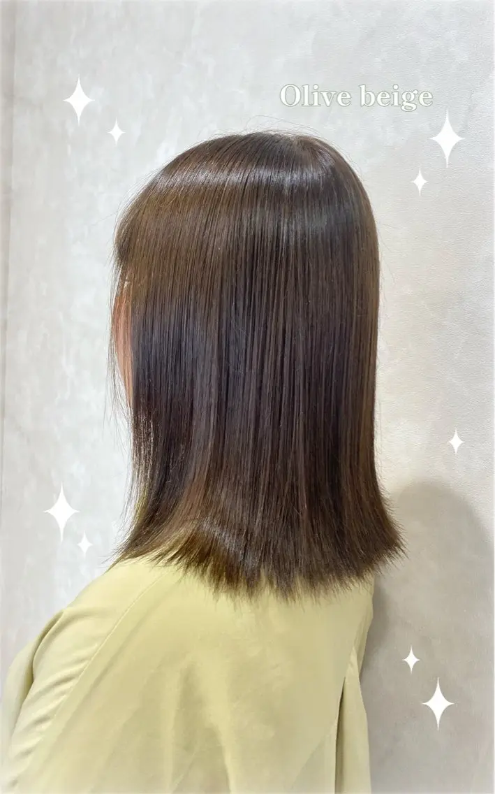 ミディアム カラー ブラウンカラー オリーブブラウン 河野 葉月のヘアスタイル