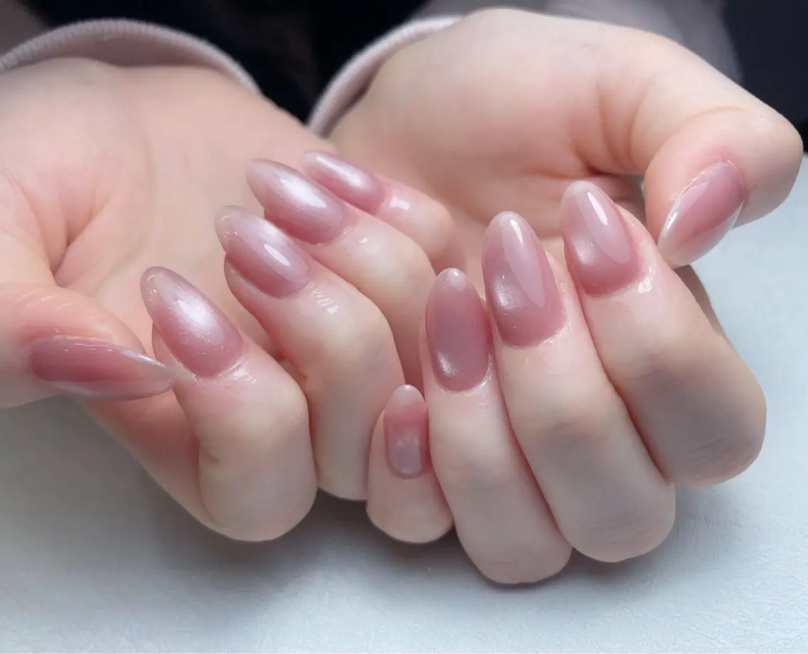 ネイル アートネイル オーロラネイル 長さ出し フットネイル フレンチネイル 中野駅から2分 MEO NAILのネイルデザイン