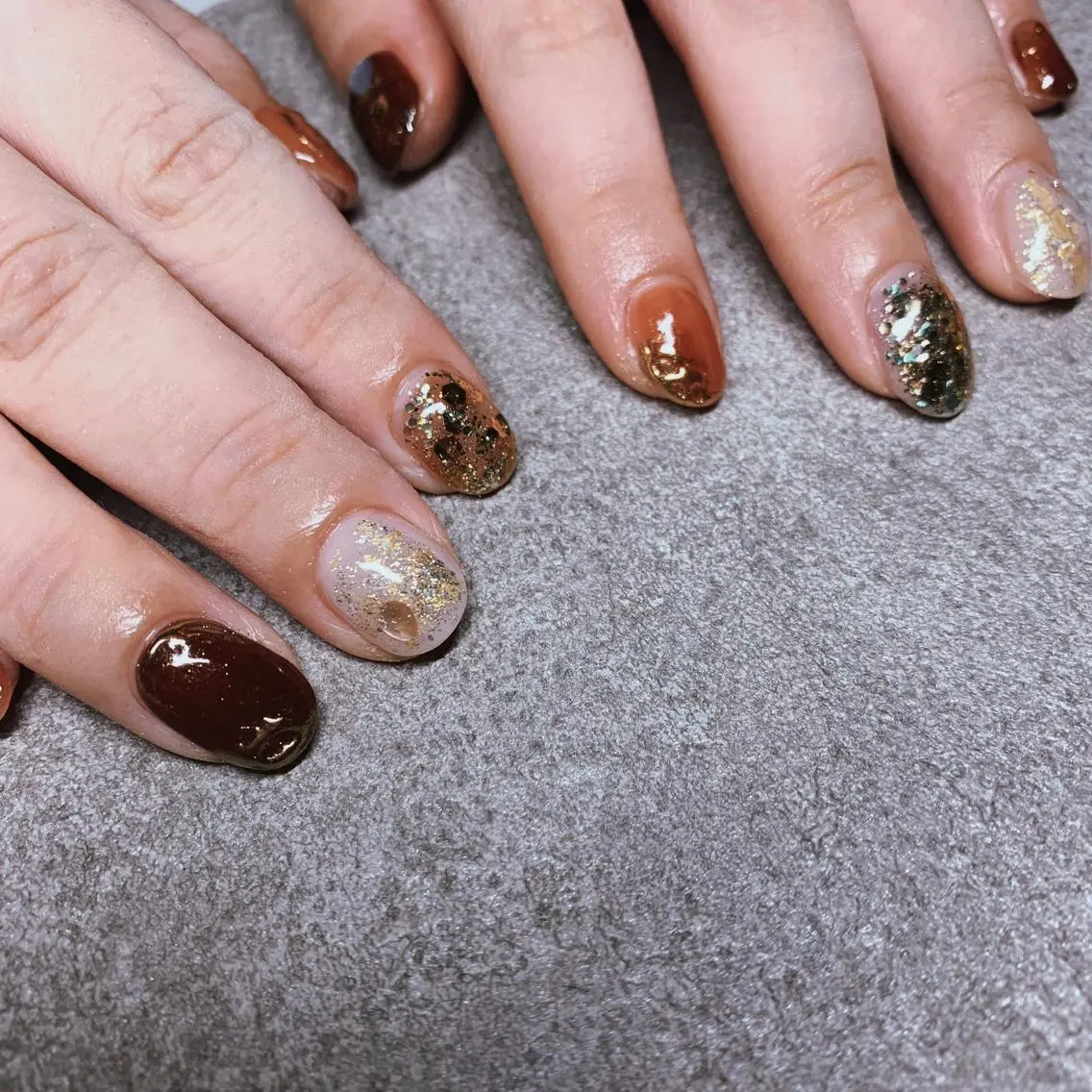 カラー ネイル ハンドネイル Cozy_ ilumのネイルデザイン