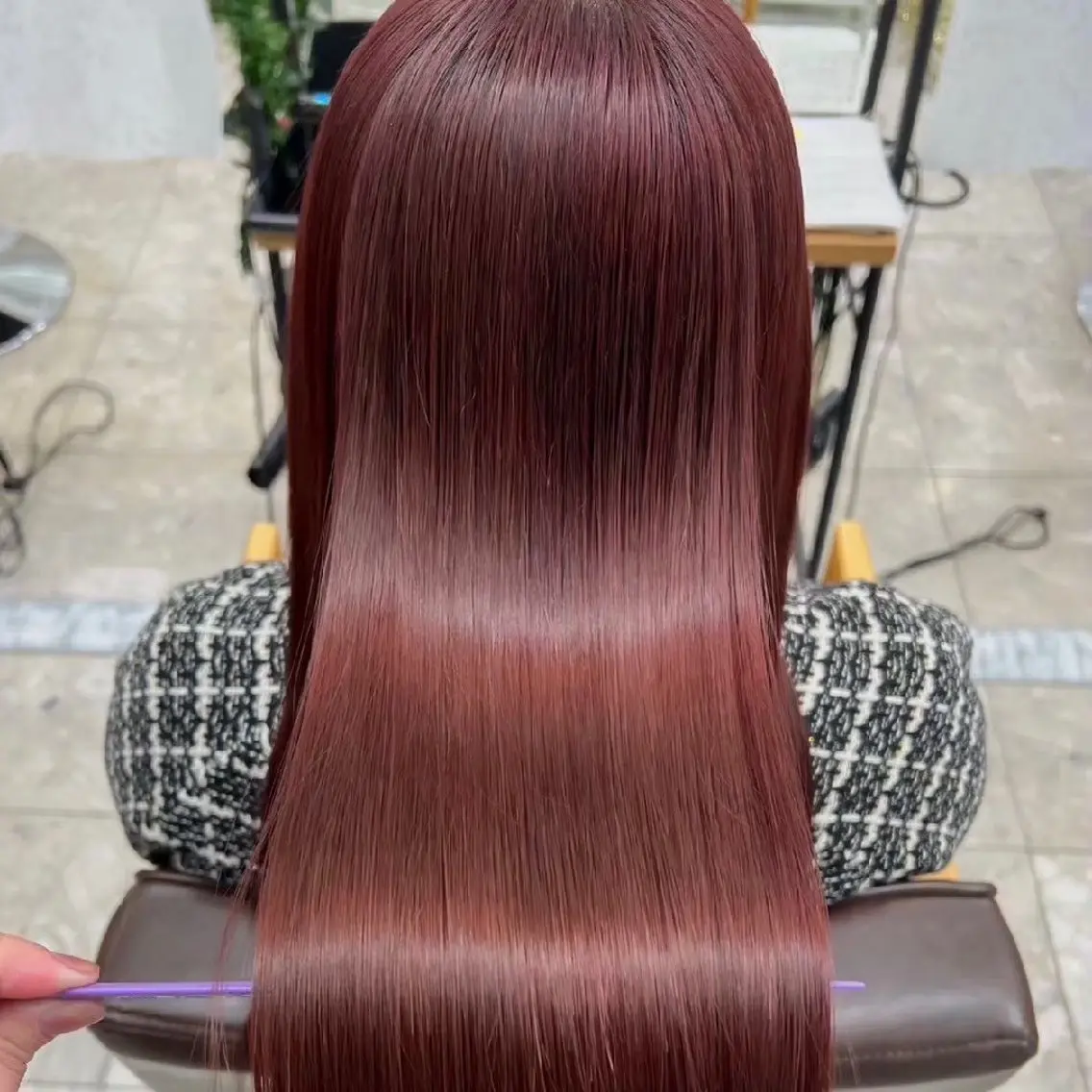 ロング カラー 縮毛矯正/ワンカラー モデル募集🫧羽夏のヘアスタイル