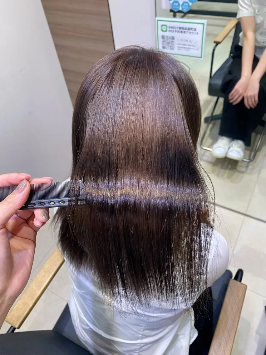 ミディアム カラー 透明感カラー トリートメント ヘアカラー トリートメント 艶髪/髪質改善/井出 くるみのヘアスタイル