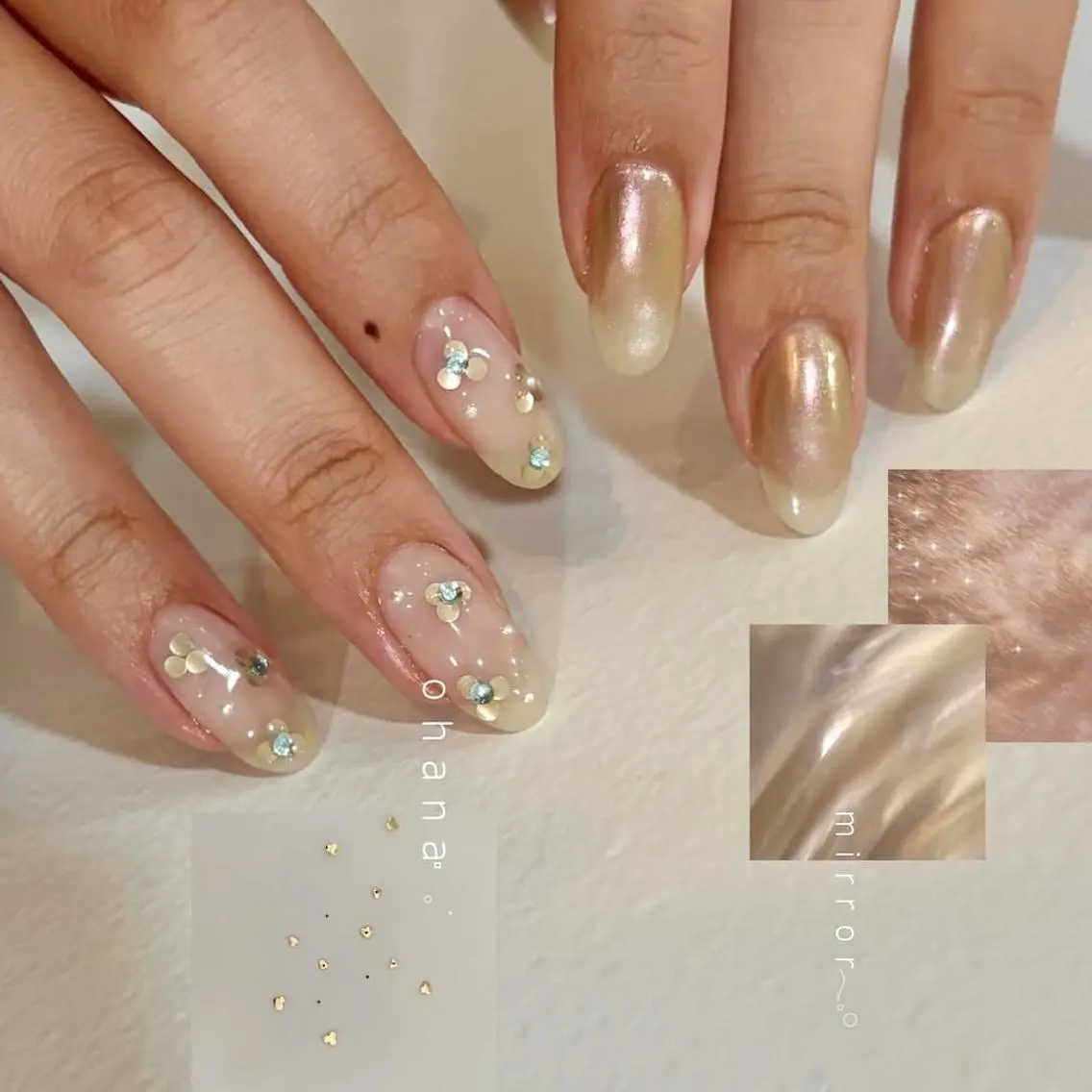 ネイル ホログラムネイル ミラーネイル Face&Nail NANAのネイルデザイン