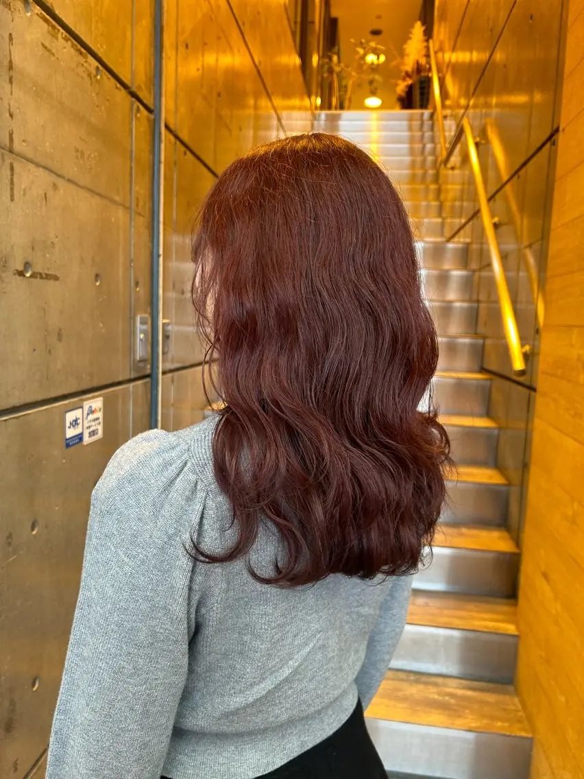 セミロング カラー ボルドーカラー SHICUNE /ミホのヘアスタイル