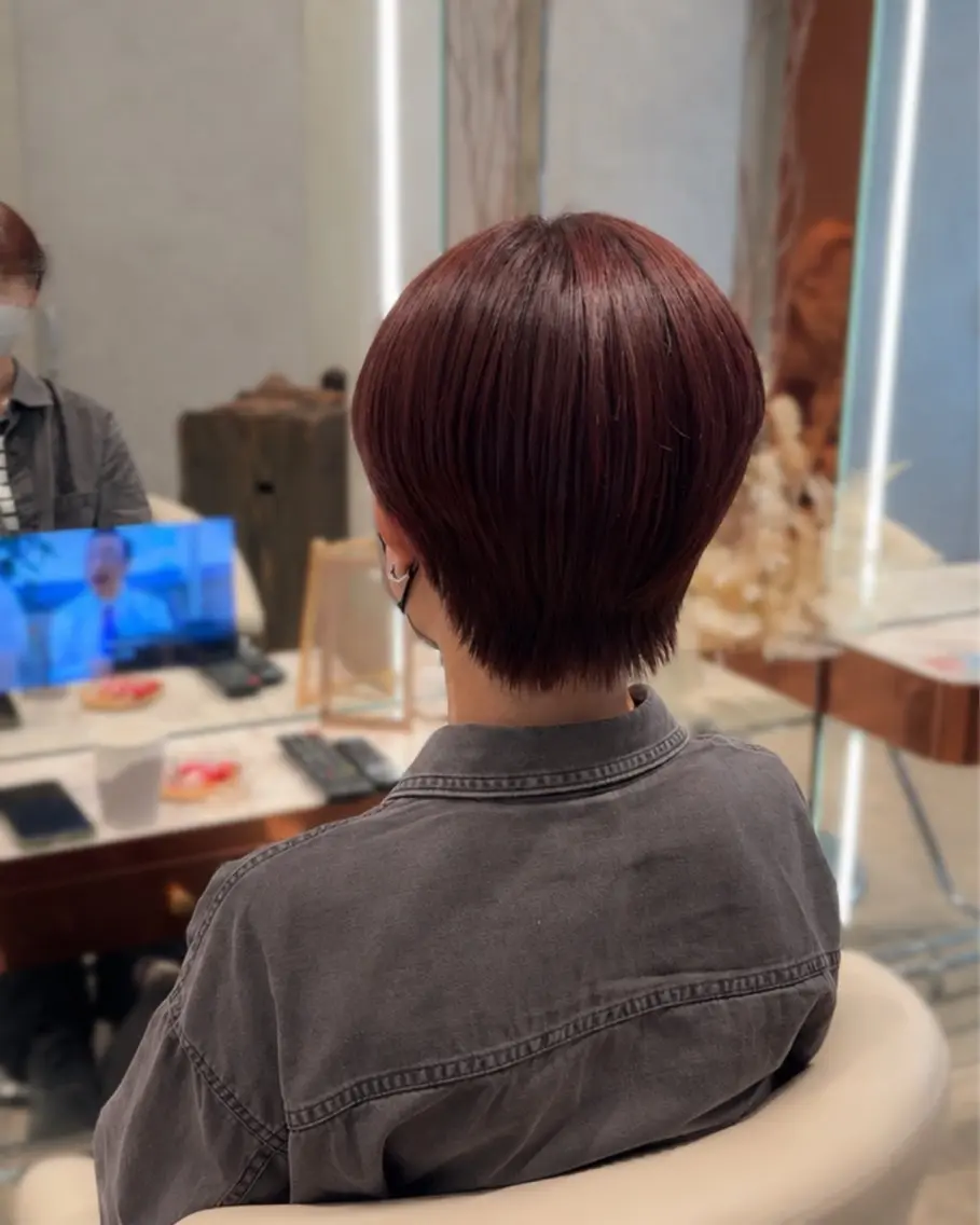 カラー ブラウンカラー ピンクカラー ヘアカラー ユ ヅのヘアスタイル