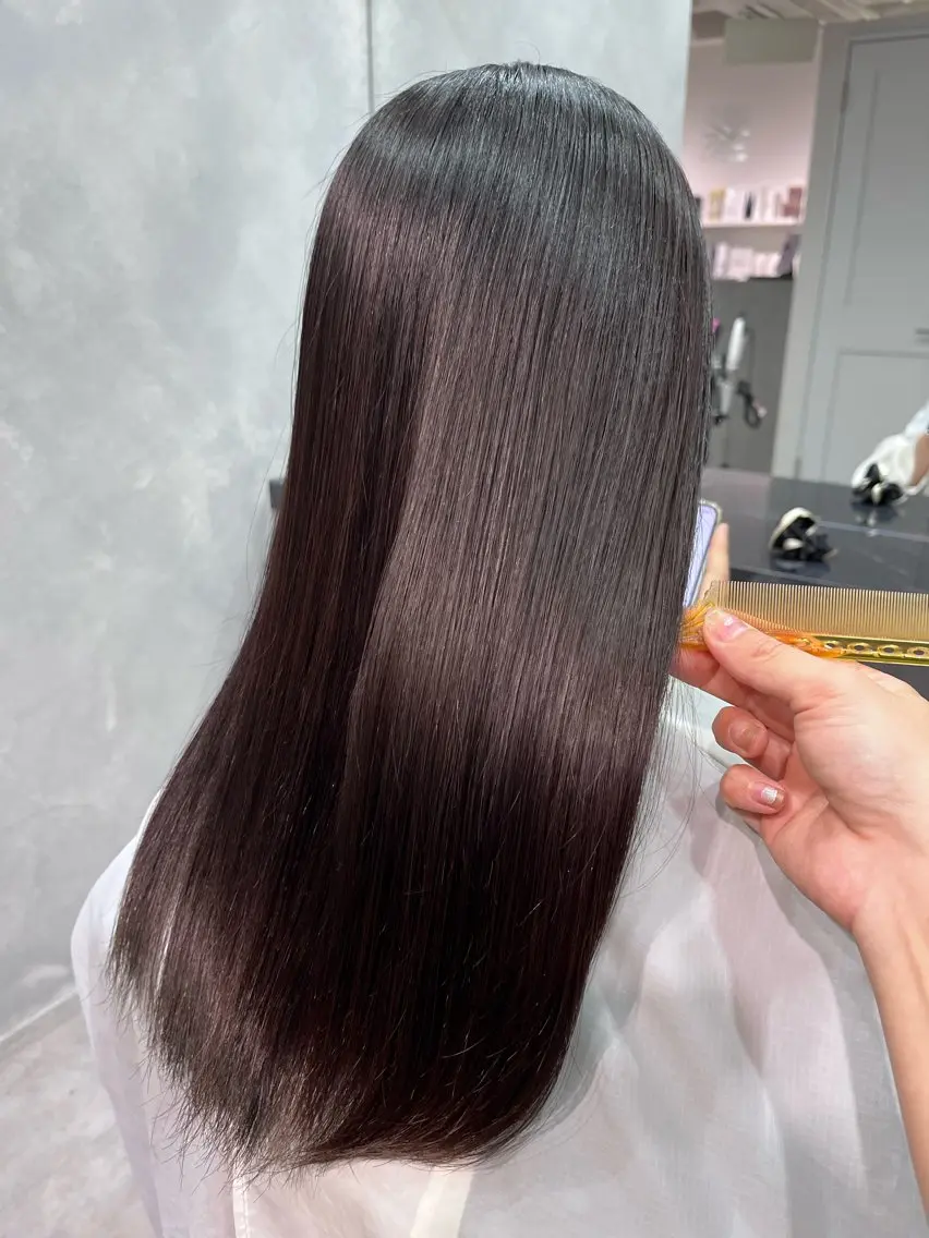 ロング パーマ 髪質改善 縮毛矯正 ストレートパーマ 縮毛矯正 トリートメント 美髪艶髪✨️/千種 さなのヘアスタイル