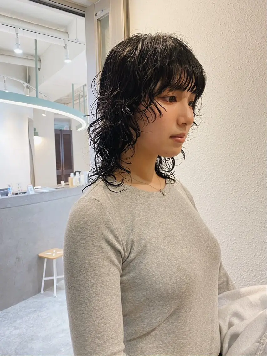 ミディアム パーマ カットモデル募集中 /柏/内田友香のヘアスタイル