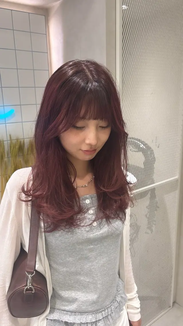 ロング ハッシュカット ハイレイヤー 韓国風ヘア レイヤーカット カット ヘアカラー トリートメント Yuta✂︎ 韓国レイヤー🪽のヘアスタイル