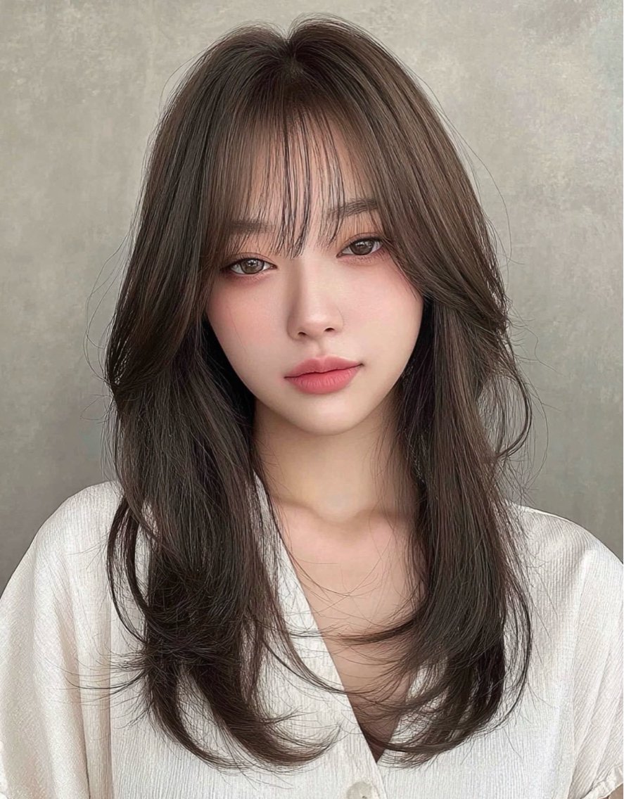 ロング カラー 透明感カラー レイヤーカット ロング カット ヘアカラー トリートメント 🌿透明感カラー レイヤーカットのヘアスタイル