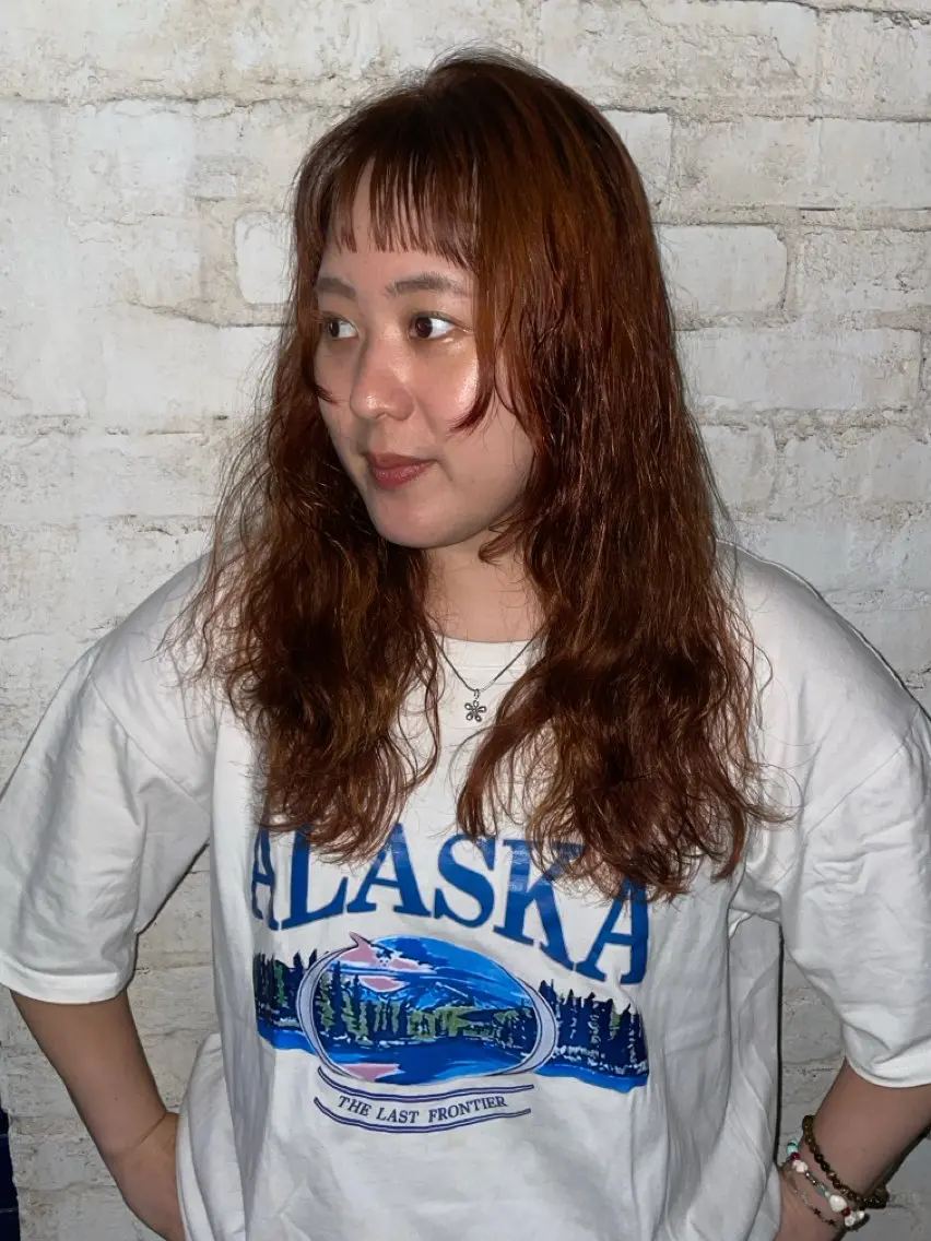 ミディアム カラー パーマ カット ヘアカラー パーマ トリートメント ズミ🦖髪質改善 パーマ★ボブレイヤーのヘアスタイル