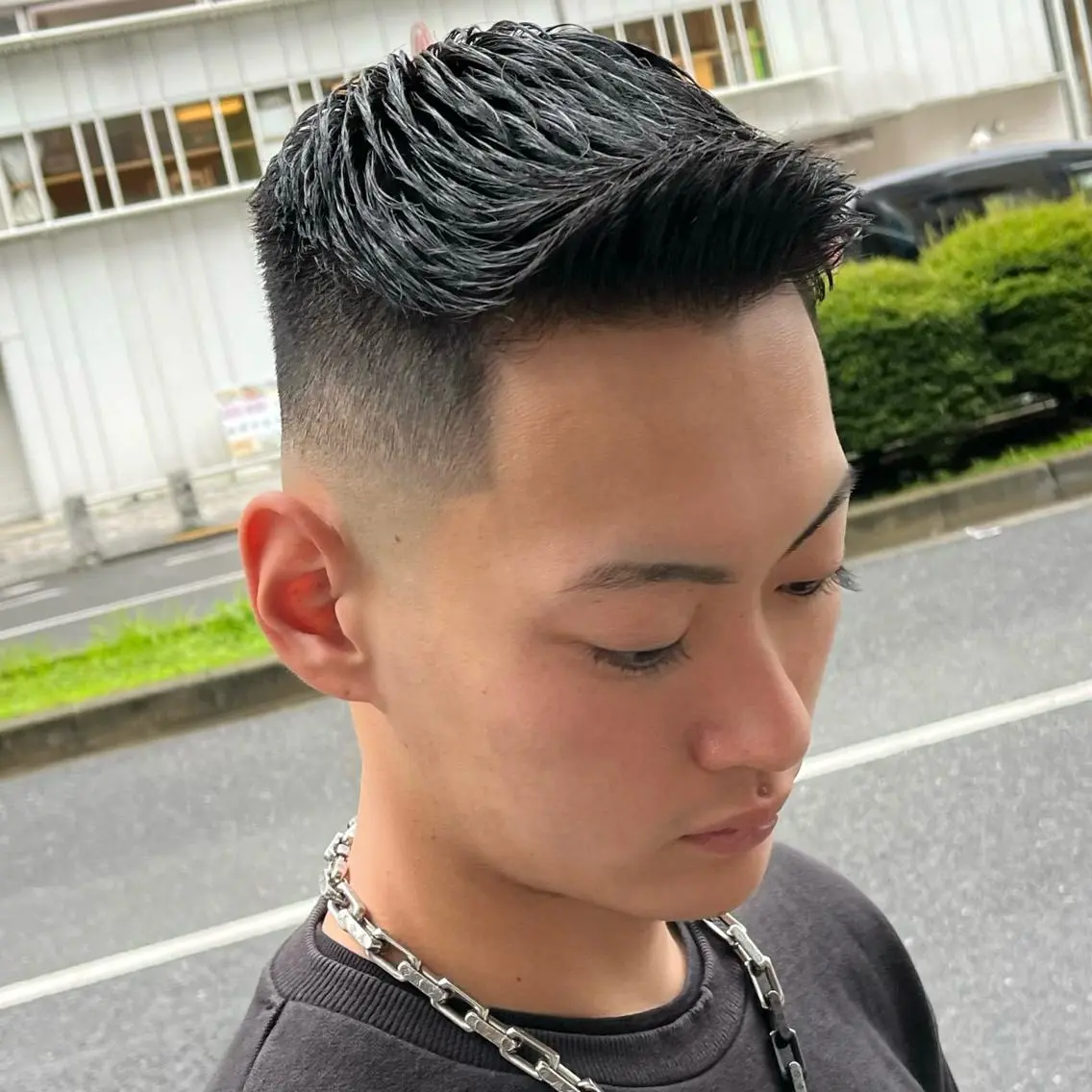 ショート メンズ フェードカット メンズパーマ スキンフェード スペインカール カット 立川/メンズパーマ 厚進太郎のヘアスタイル