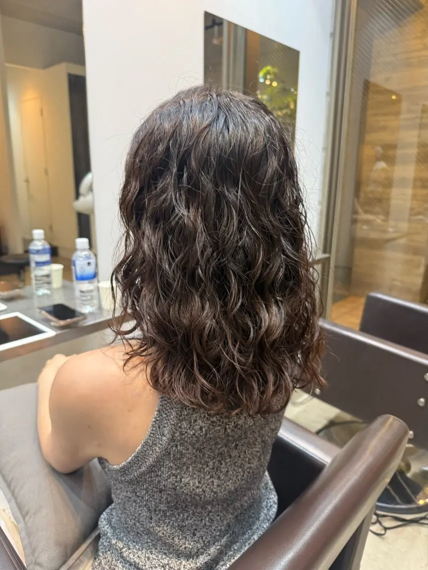 ミディアム カット パーマ トリートメント 【表参道】似合わせ パーマ/神野　楓のヘアスタイル