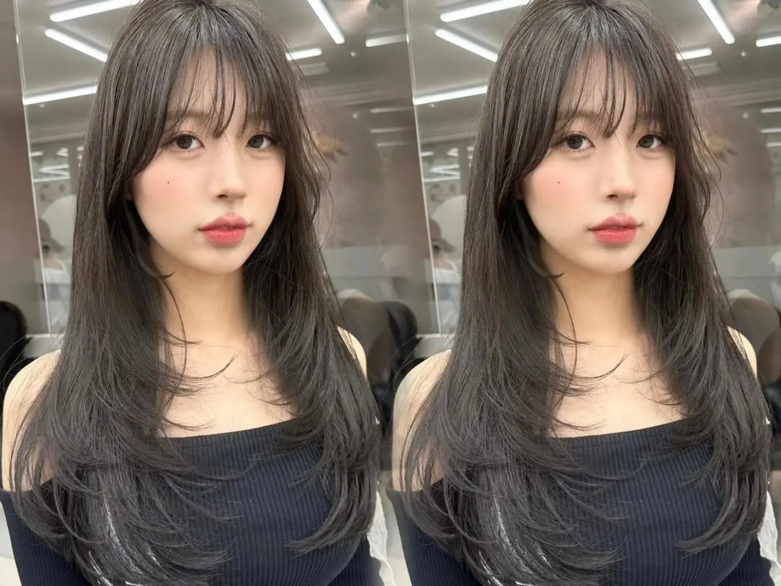 セミロング カラー 透明感カラー グレージュ オリーブグレージュ オリーブグレー ヘアカラー トリートメント 村上 大武のヘアスタイル
